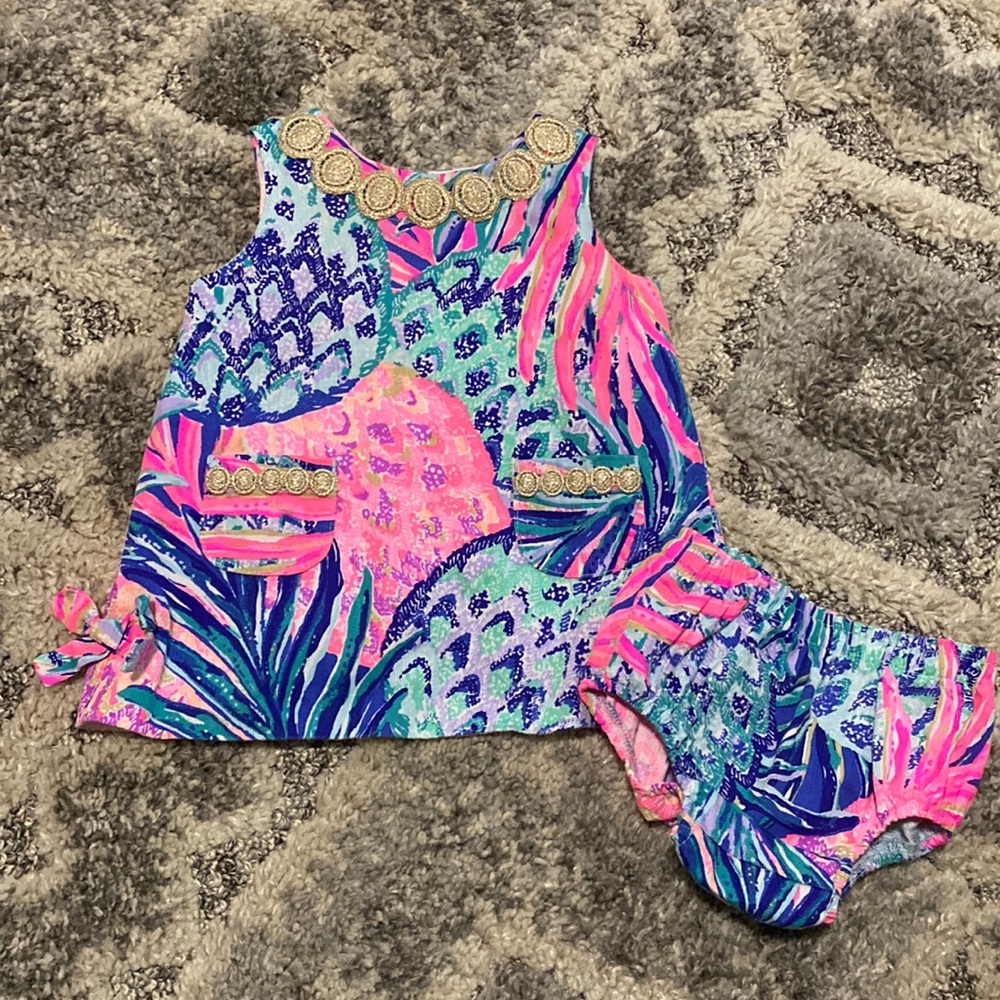 Lilly Pulitzer Infant Shift Dress • 3-6M • Rare Gypset Paradise Pattern